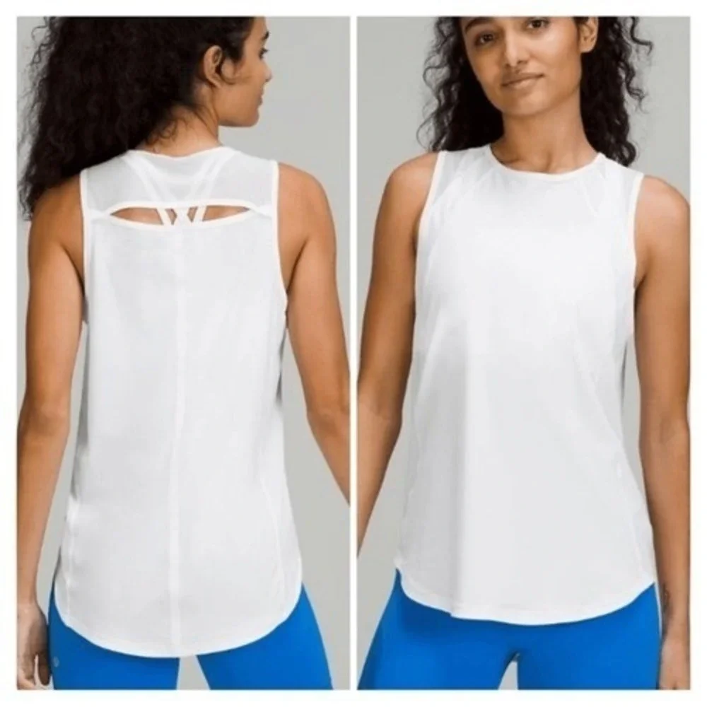 Lululemon Sculpt Tank Top‎ Back Vent White size 4 NWT